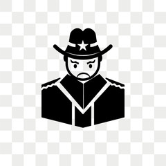 Sheriff vector icon isolated on transparent background, Sheriff logo design