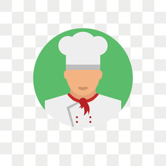 Chef vector icon isolated on transparent background, Chef logo design