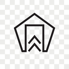 Naklejka premium Up arrow vector icon isolated on transparent background, Up arrow logo design