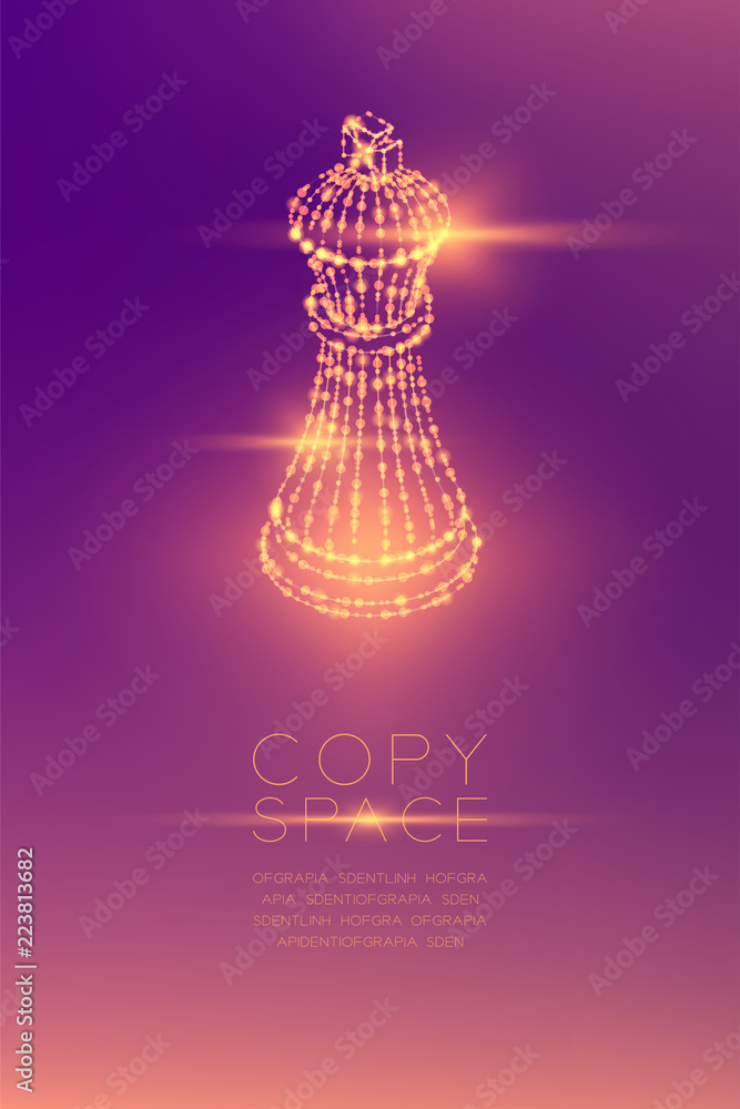 Aufkleber chess queen isometric wireframe polygon futuristic bokeh light frame structure and lens flare, busin