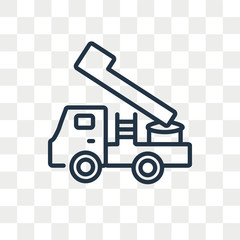 Fire truck vector icon isolated on transparent background, Fire truck logo design