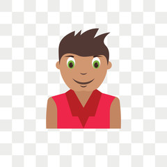 Boy kid avatar vector icon isolated on transparent background, Boy kid avatar logo design