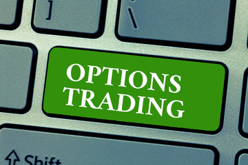 Text sign showing Options Trading. Conceptual photo Different options to make goods or services...