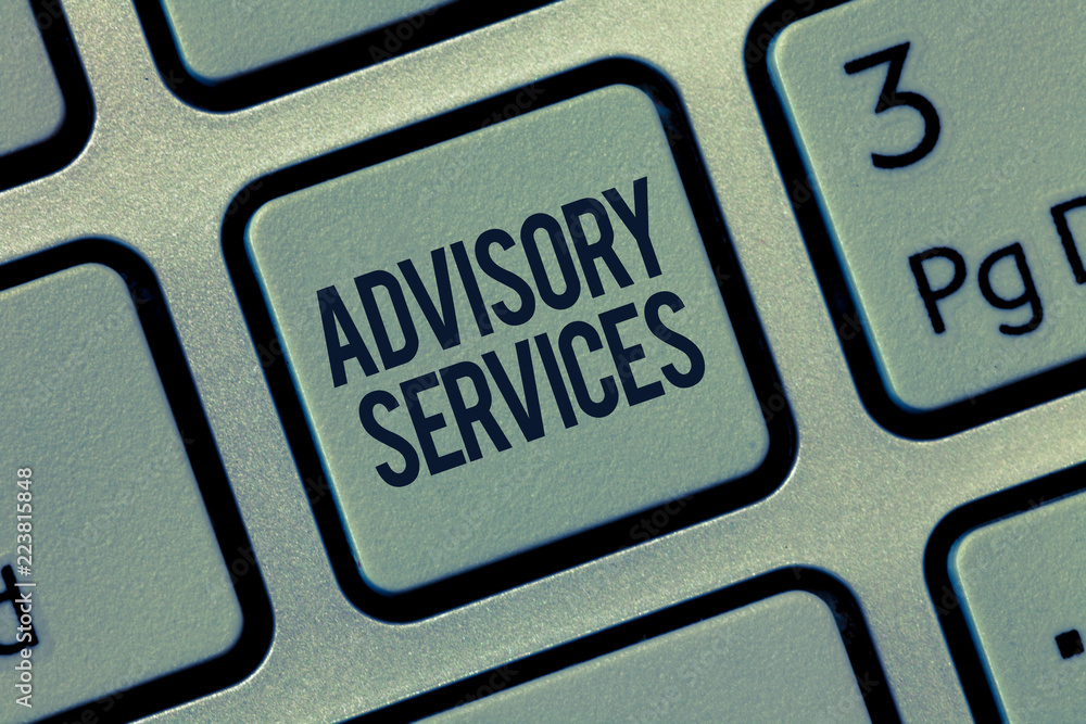 Poster word writing text advisory services. business concept for support actions and overcome weaknesses in