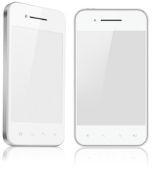 Two smartphones isolated