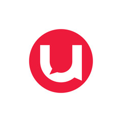 Letter U chat logo