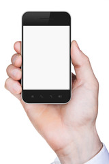 Hand holding mobile phone