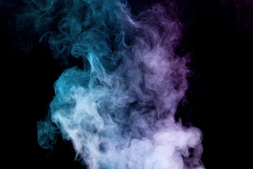 Colorful smoke on black background