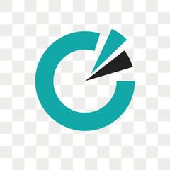 Data circular chart vector icon isolated on transparent background, Data circular chart logo design
