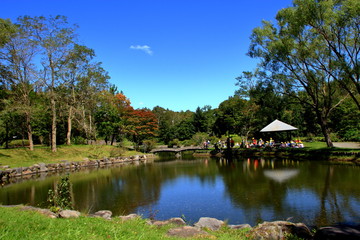 Fototapeta na wymiar 札幌の公園の日本庭園の風景