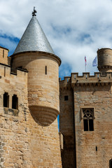Blick auf Palacio Real de Olite, Navarra Spanien 