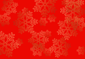 Winter holiday pattern with golden snowflakes background.