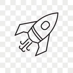 Rocket vector icon isolated on transparent background, Rocket logo design