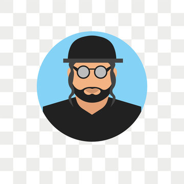 Rabbi vector icon isolated on transparent background, Rabbi logo design
