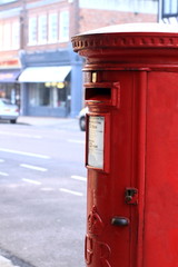 Obraz premium image of an old-fashioned red post in London town