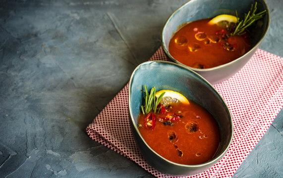 Traditional spanish tomato cream soup