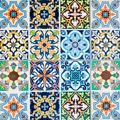 Papier Peint photo Lavable Tuiles marocaines motifs de carreaux de céramique