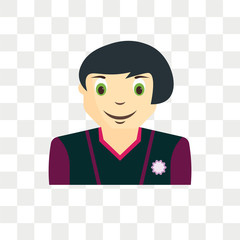 Boy kid avatar vector icon isolated on transparent background, Boy kid avatar logo design