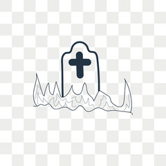 Tomb vector icon isolated on transparent background, Tomb logo design