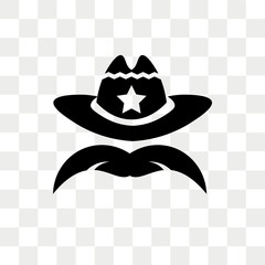 Cowboy vector icon isolated on transparent background, Cowboy logo design