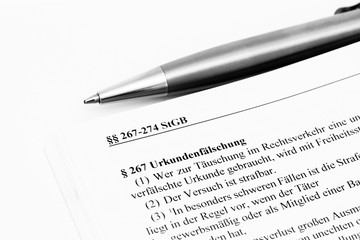 Urkundenfälschung Paragraph Strafgesetzbuch