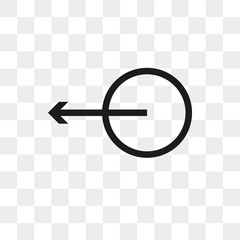 Left arrow vector icon isolated on transparent background, Left arrow logo design