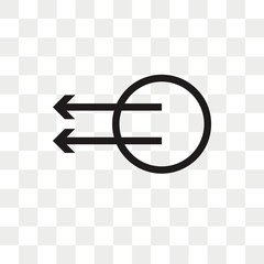 Left arrow vector icon isolated on transparent background, Left arrow logo design