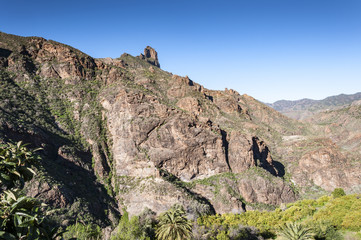 Mountainous landscape in the interior of the Gran Canaria Island, Canary Islands, Spain. Photo taken from de town of Tejeda