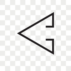 Left arrow vector icon isolated on transparent background, Left arrow logo design