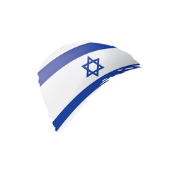 Israel flag, vector illustration on a white background.