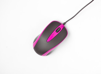 Computer mouse isolated on white background, top view.