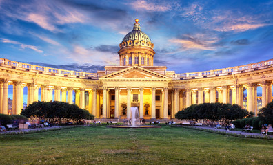 Fototapeta premium Kazan cathedral in Saint Petersburg, Russia