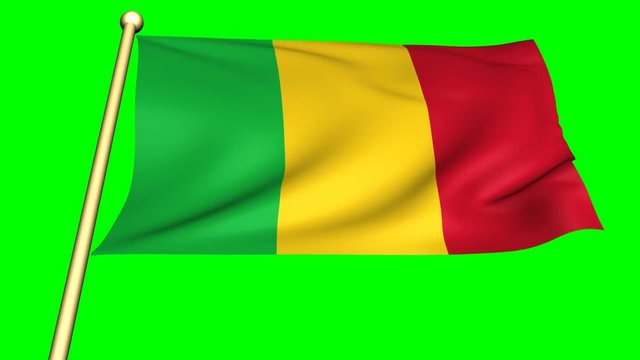 flag of mali  on green screen