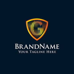 Obraz premium initial letter G shield logo with gold color