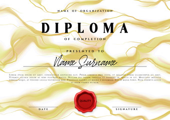 Template design of the certificate. Vector diploma