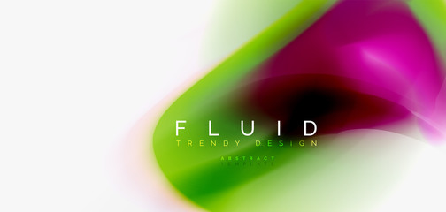 Color flowing wave, trendy liquid design template