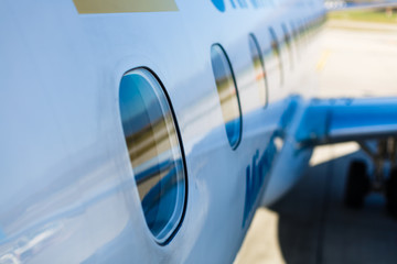 high definition empty aircraft's porthole