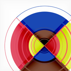 Obraz premium Creative circles geometric abstract background with 3d effect