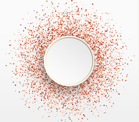 Red bright sparkles background. Paper white bubble for text.