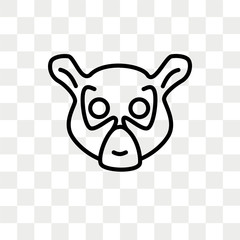 Lemur vector icon isolated on transparent background, Lemur logo design