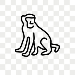 Monkey vector icon isolated on transparent background, Monkey logo design