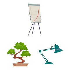 Isolated object of furniture and work logo. Collection of furniture and home vector icon for stock.