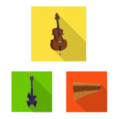Fototapeta premium Vector illustration of music and tune logo. Set of music and tool vector icon for stock.