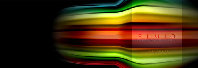 Rainbow fluid abstract shapes, liquid colors design, colorful marble or plastic wavy texture background, multicolored template for business or technology presentation or web brochure cover design