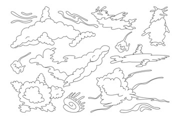 vector animal shaped cloud set