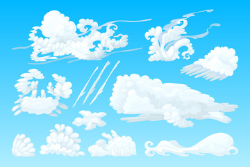 vector animal shaped cloud set