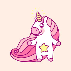 vector pink unicorn room art