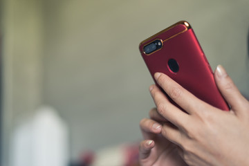 woman using smartphone