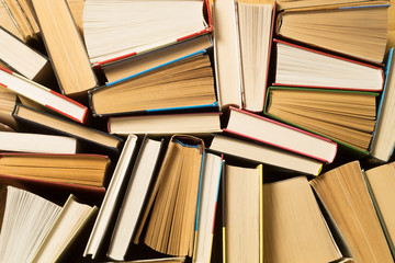 Obraz premium Books. Library. The concept of reading. Education. Top view.