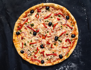 pizza with olives